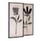 Black &#x26; Cream Flowers Wood Framed Textured Wall D&#xE9;cor Set